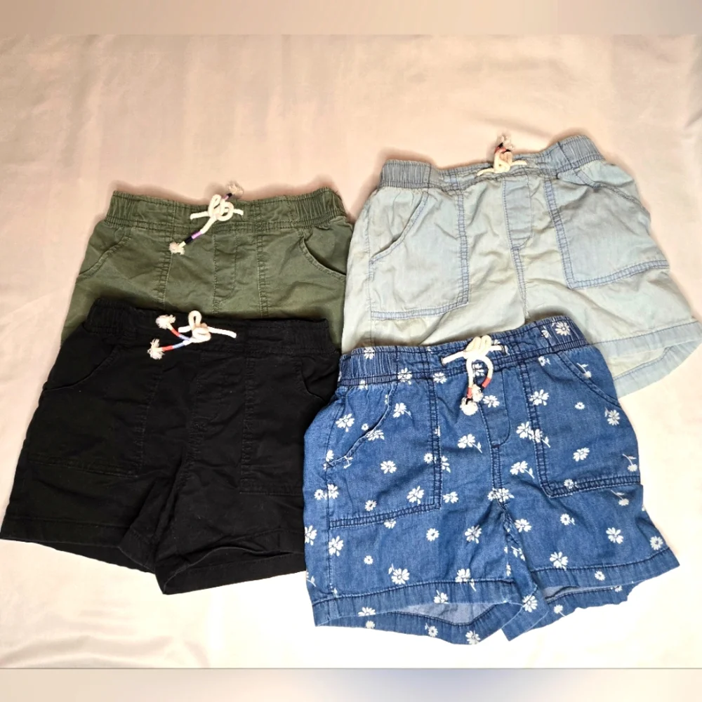 Member's Mark Girls' 4-Pack Pull-On Woven Shorts Size 7/8 - Picture 1 of 8